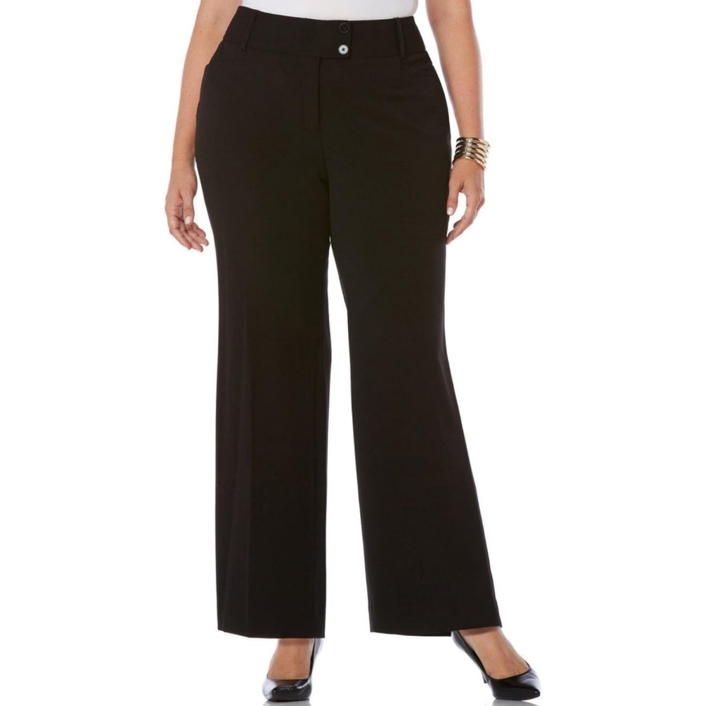 Rafaella Women's Plus Size Curvy Fit Bootcut Stretch Dress Pants